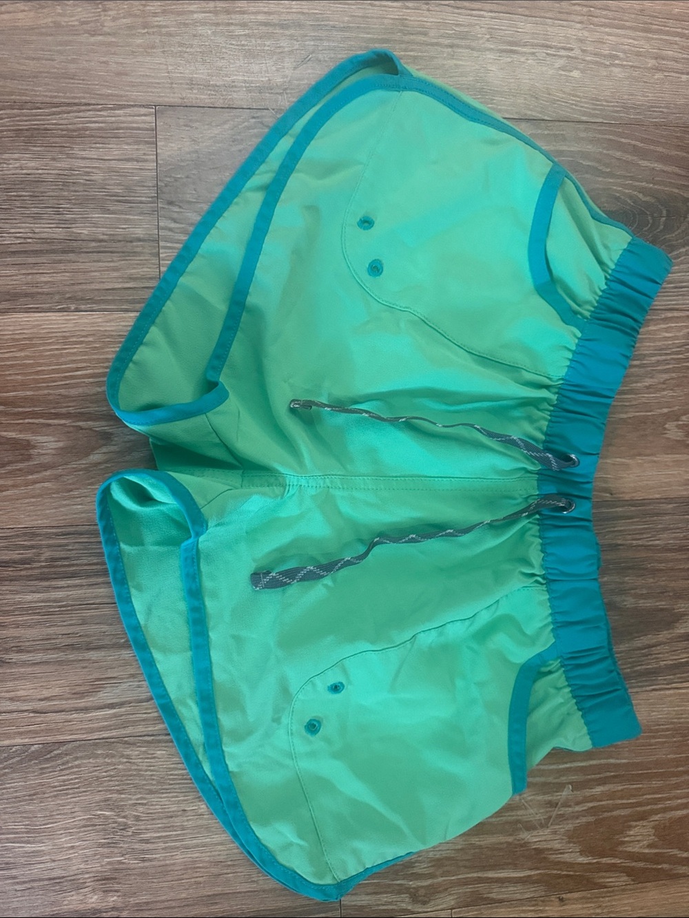 Patagonia Green and Teal Women's Athletic Shorts